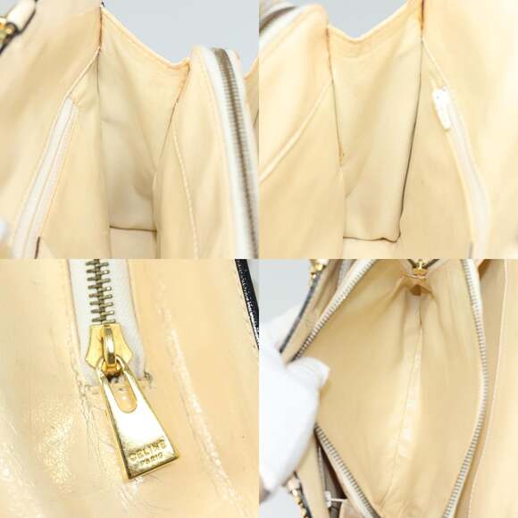 CELINE Chain Shoulder Bag Enamel Beige Gold - Picture 12 of 13